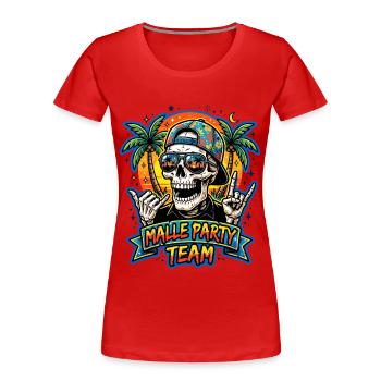 Malle Party Team Skeleton - Women's Premium Organic T-Shirt - red - Front - Mia (176cm)