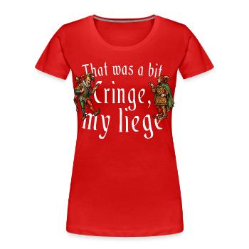 Das war ein bisschen Mein Lehnsherr mittelalterlich - Frauen Premium Bio T-Shirt - Rot - Vorne - Mia (176cm)