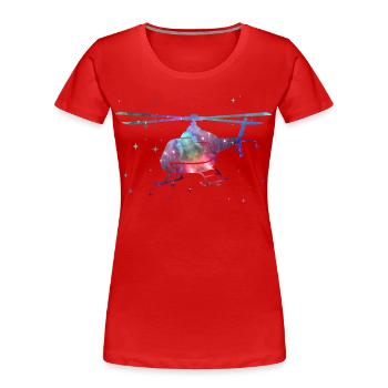 Pilote d’hélicoptère Space Kids Helicopter - T-shirt bio Premium Femme - rouge - Devant - Mia (176cm)