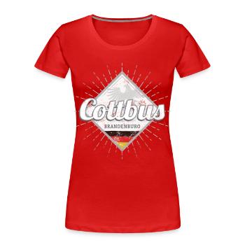Cottbus Stadt in Deutschland Brandenburg Souvenir - Frauen Premium Bio T-Shirt - Rot - Vorne - Mia (176cm)