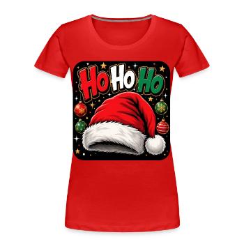HoHoHo Santa Style - Frauen Premium Bio T-Shirt - Rot - Vorne - Mia (176cm)