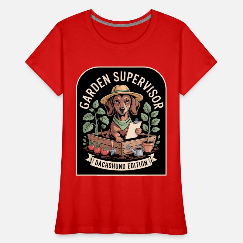 Dackel Gärtner Frauen Premium Bio T-Shirt