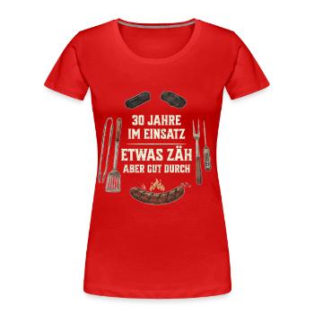 Grillmeister 30. Geburtstag - Geschenk für Männer - Frauen Premium Bio T-Shirt - Rot - Vorne - Mia (176cm)
