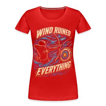 Archer Archer Wind a tout gâché - T-shirt bio Premium Femme - rouge - Devant - Mia (176cm)