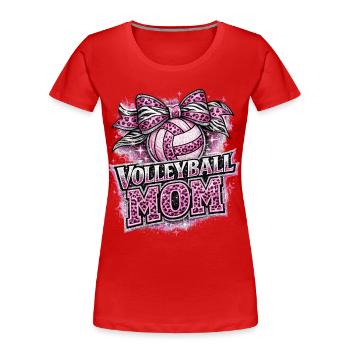 Volleyball Mom Leopard | Mom and Sport Gift - Women's Premium Organic T-Shirt - red - Front - Mia (176cm)