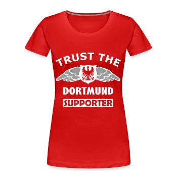Flügelhelden Fanshirt Dortmund - Frauen Premium Bio T-Shirt - Rot - Vorne - Mia (176cm)