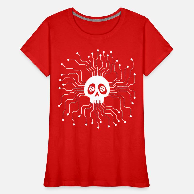 Microprocessor Skull (White) Women's Premium Organic T-Shirt