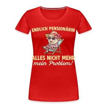 Endlich Pensionärin Schaf Abschied Kollegin - Frauen Premium Bio T-Shirt - Rot - Vorne - Mia (176cm)