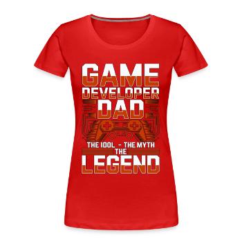 Game Developer Dad The Idol The Game Programmer - Women's Premium Organic T-Shirt - red - Front - Mia (176cm)