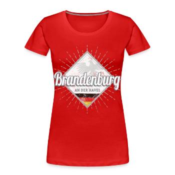 Brandenburg an der Havel Stadt in Deutschland - Frauen Premium Bio T-Shirt - Rot - Vorne - Mia (176cm)
