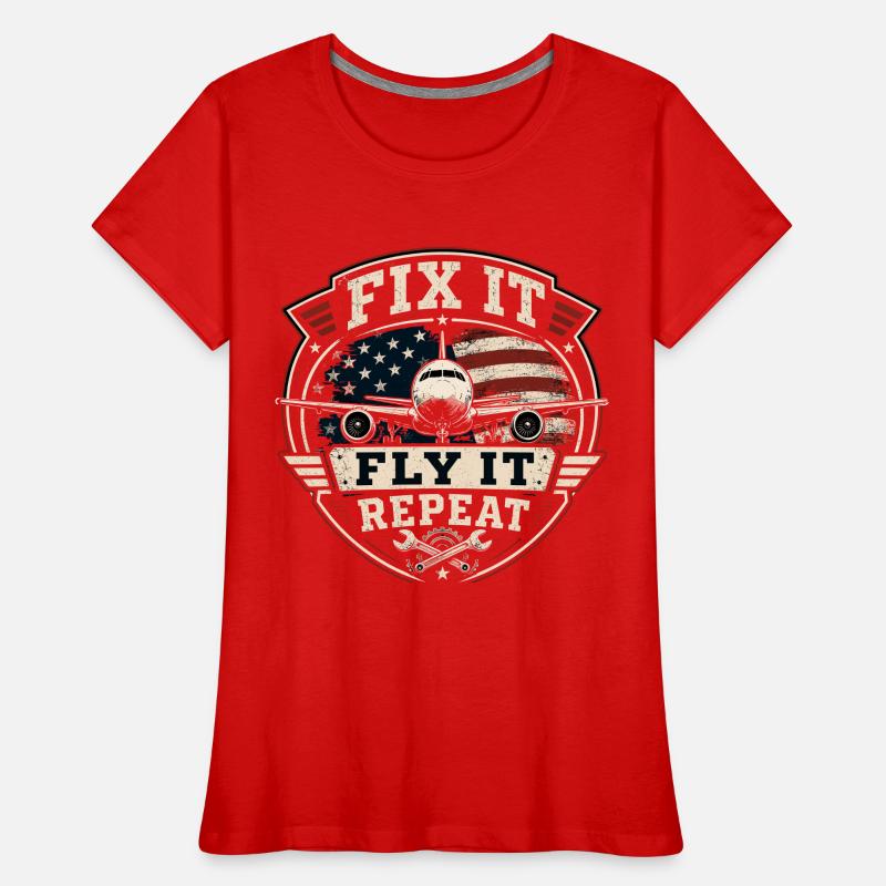 Flugzeugtechnik Wartung Luftfahrt Beruf Frauen Premium Bio T-Shirt