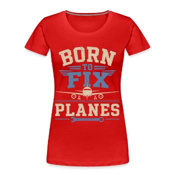 Luftfahrt Ingenieur Flugzeugtechnik Wartung - Frauen Premium Bio T-Shirt - Rot - Vorne - Mia (176cm)