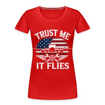 Flugzeug Mechaniker Luftfahrt Ingenieur - Frauen Premium Bio T-Shirt - Rot - Vorne - Mia (176cm)