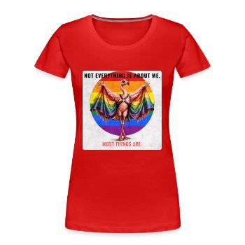 Funny Pride Flamingo LGBTQ Design - Women's Premium Organic T-Shirt - red - Front - Mia (176cm)