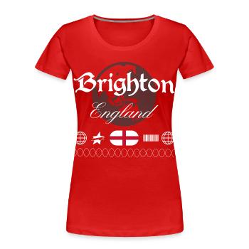 Brighton England Streetwear Reise Souvenir - Frauen Premium Bio T-Shirt - Rot - Vorne - Mia (176cm)