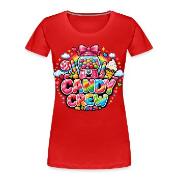Candy Crew Bonbons Kawaii Illustration - T-shirt bio Premium Femme - rouge - Devant - Mia (176cm)