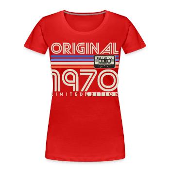 1970 Jahrgang Vintage Retro Geburtstag Geschenk - Frauen Premium Bio T-Shirt - Rot - Vorne - Mia (176cm)