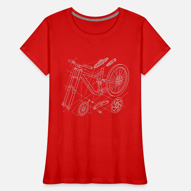 MTB Downhill Geometry Exploded View Women's Premium Organic T-Shirt