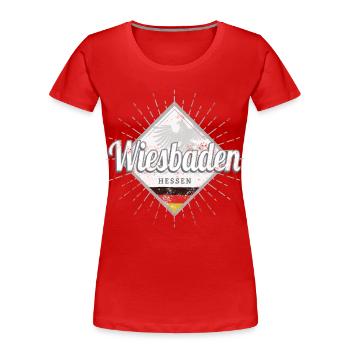 Wiesbaden Stadt in Deutschland Hessen Souvenir - Frauen Premium Bio T-Shirt - Rot - Vorne - Mia (176cm)