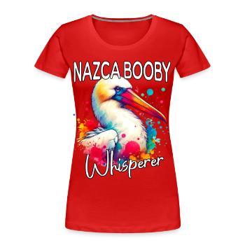 Nazca Booby Whisperer - Women's Premium Organic T-Shirt - red - Front - Mia (176cm)