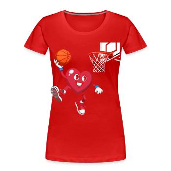 Retro Heart Valentine's Day Design Love - Women's Premium Organic T-Shirt - red - Front - Mia (176cm)