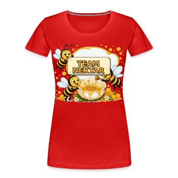 Biene Honig Imker Honigwabe Blumen Wiese Insekt - Frauen Premium Bio T-Shirt - Rot - Vorne - Mia (176cm)
