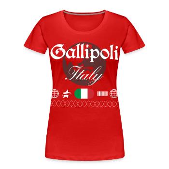 Gallipoli Italien Streetwear Reise Souvenir - Frauen Premium Bio T-Shirt - Rot - Vorne - Mia (176cm)