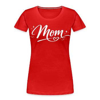 Mama Herz und Sterne | Vintage-Mama-Geschenk - Frauen Premium Bio T-Shirt - Rot - Vorne - Mia (176cm)