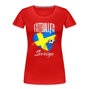 Fussball Fan Schweden - Frauen Premium Bio T-Shirt - Rot - Vorne - Mia (176cm)