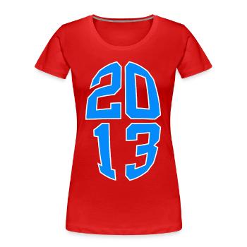 13 YEARS OLD 2013 13TH BIRTHDAY - Women's Premium Organic T-Shirt - red - Front - Mia (176cm)