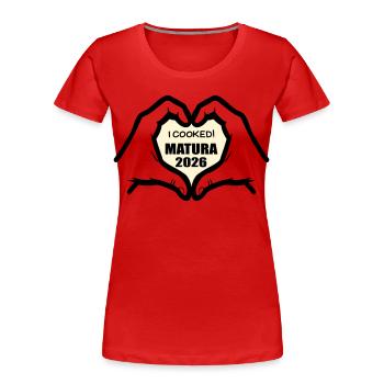 Graduation from high school in 2026 in cooking - Women's Premium Organic T-Shirt - red - Front - Mia (176cm)