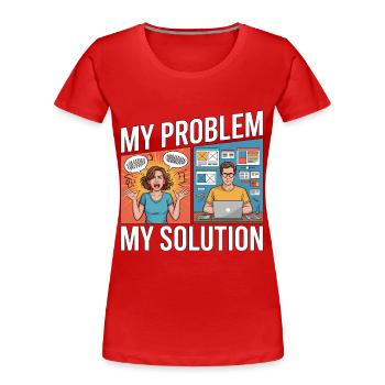 UX/UI Designer My Problem My Pictogram Dad Mom - Frauen Premium Bio T-Shirt - Rot - Vorne - Mia (176cm)