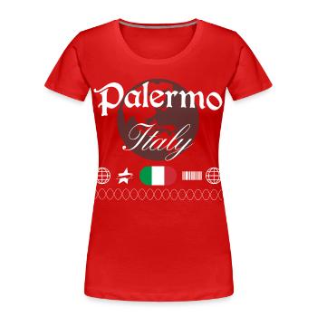 Palermo Italien Streetwear Reise Souvenir - Frauen Premium Bio T-Shirt - Rot - Vorne - Mia (176cm)