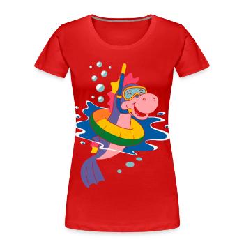 Funny seahorse - Women's Premium Organic T-Shirt - red - Front - Mia (176cm)