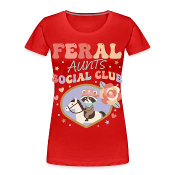 Geschlechterenthüllung Wilde Tanten Social Club Team Pink - Frauen Premium Bio T-Shirt - Rot - Vorne - Mia (176cm)