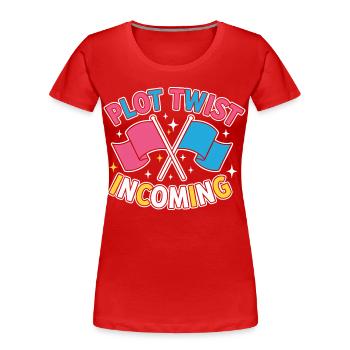 Geschlechter-Enthüllung Plot-Twist – Team Pink Team - Frauen Premium Bio T-Shirt - Rot - Vorne - Mia (176cm)