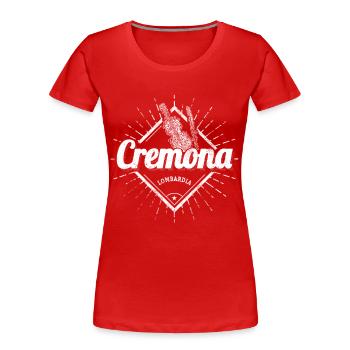 Cremona in Italien Retro Lombardei Souvenir - Frauen Premium Bio T-Shirt - Rot - Vorne - Mia (176cm)