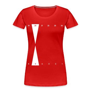 Backgammon | Golden Point - Frauen Premium Bio T-Shirt - Rot - Vorne - Mia (176cm)