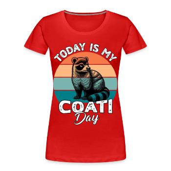 Nasenbär Coati - T-shirt bio Premium Femme - rouge - Devant - Mia (176cm)