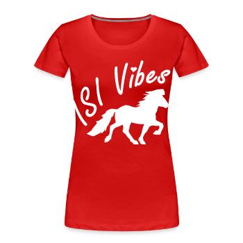 Magnifique cheval islandais en tölt – ISI Vibes - T-shirt bio Premium Femme - rouge - Devant - Mia (176cm)