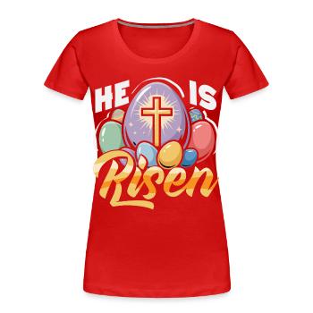 Frohe Ostern Süßer Osterhase Eiersuche Ostereier - Frauen Premium Bio T-Shirt - Rot - Vorne - Mia (176cm)