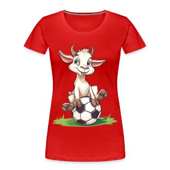 Drôle Humour Jeu de mots Football Football - T-shirt bio Premium Femme - rouge - Devant - Mia (176cm)