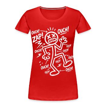 Choc Électrique Humour | Cadeau Électricien Drôle - T-shirt bio Premium Femme - rouge - Devant - Mia (176cm)