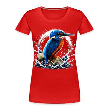 Low-Poly-Eisvögel-Design - Frauen Premium Bio T-Shirt - Rot - Vorne - Mia (176cm)