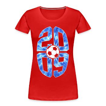 17 ANS DE NAISSANCE 2009 FOOTBALL 17E ANNIVERSAIRE - T-shirt bio Premium Femme - rouge - Devant - Mia (176cm)