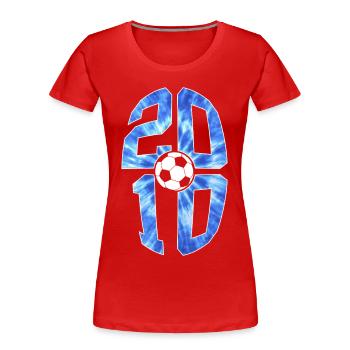 16 ANS DE NAISSANCE EN 2010 FOOTBALL 16E ANNIVERSAIRE - T-shirt bio Premium Femme - rouge - Devant - Mia (176cm)