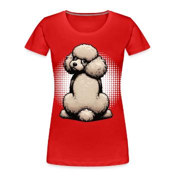 Pudel Pudelbesitzer Pudelliebhaber Pudelhund - Frauen Premium Bio T-Shirt - Rot - Vorne - Mia (176cm)