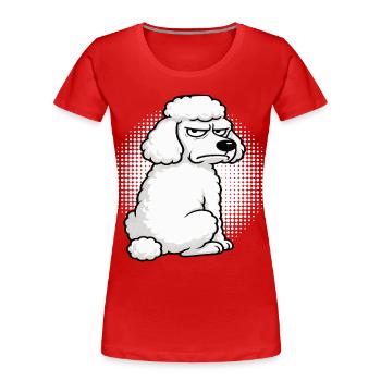 Pudel Pudelbesitzer Pudelliebhaber Pudelhund - Frauen Premium Bio T-Shirt - Rot - Vorne - Mia (176cm)