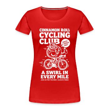 Vintage Cinnamon Roll Cycling club - Frauen Premium Bio T-Shirt - Rot - Vorne - Mia (176cm)