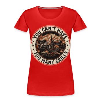 Barbecue Humour Papa Grillades Été Cadeau - T-shirt bio Premium Femme - rouge - Devant - Mia (176cm)